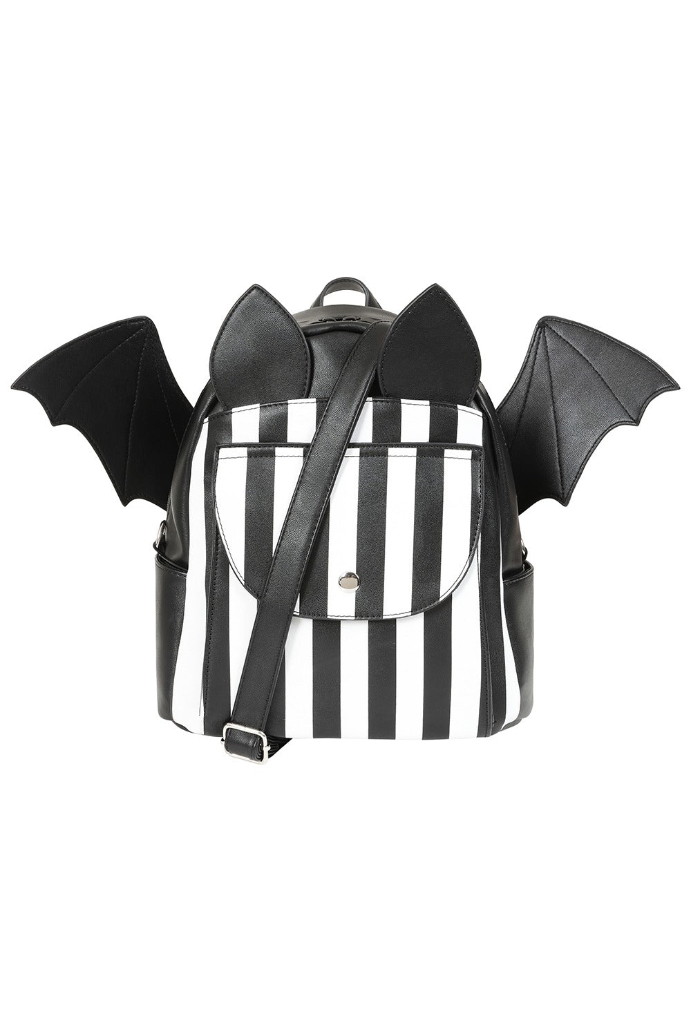 Black and White Striped Batwing Backpack