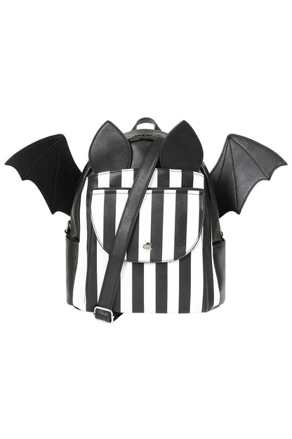 Black and White Striped Batwing Backpack