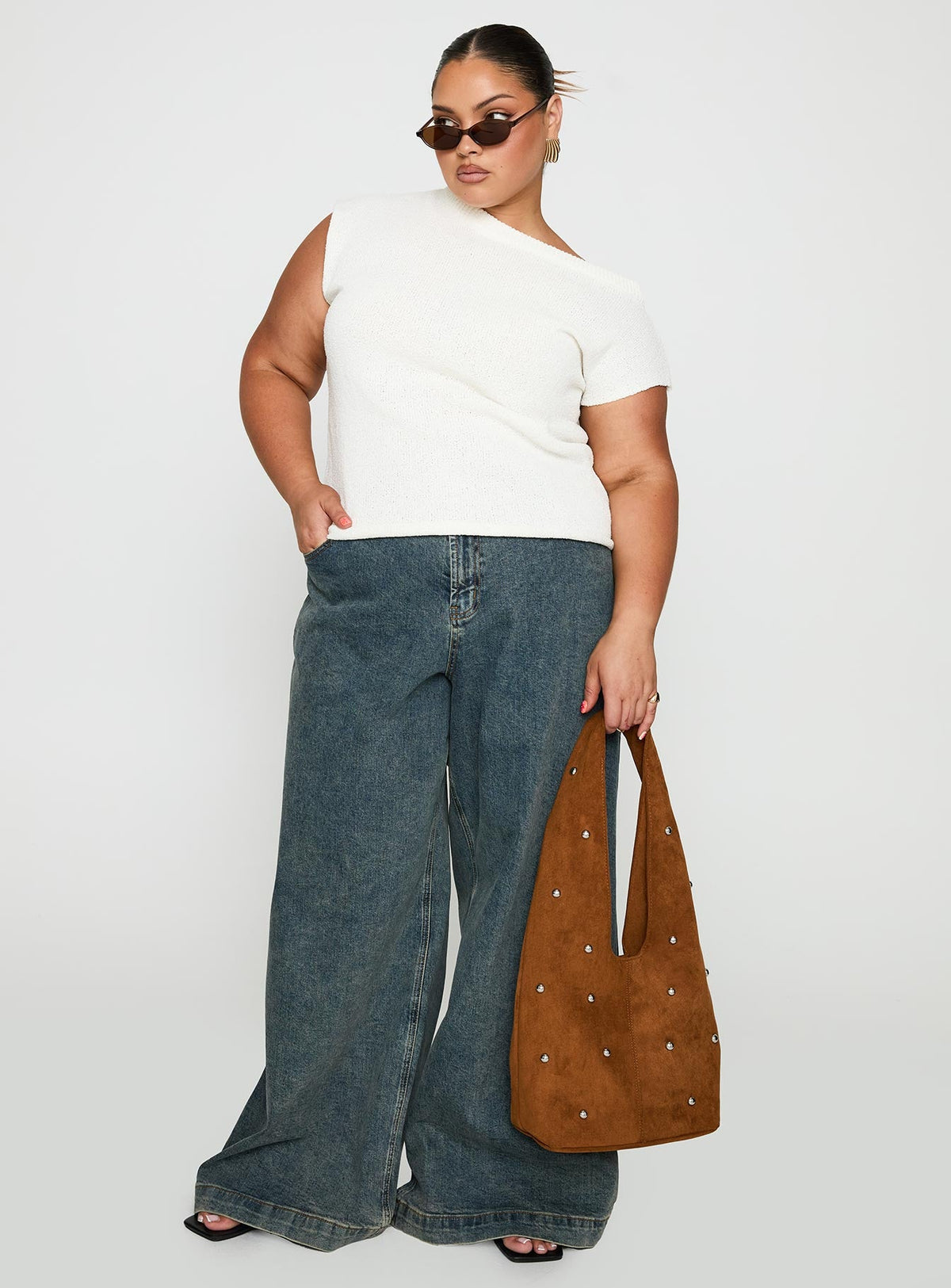 Ashfield Off Shoulder Top White Curve