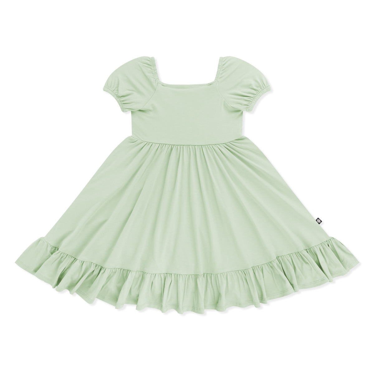 Puff Sleeve Twirl Dress in Basil