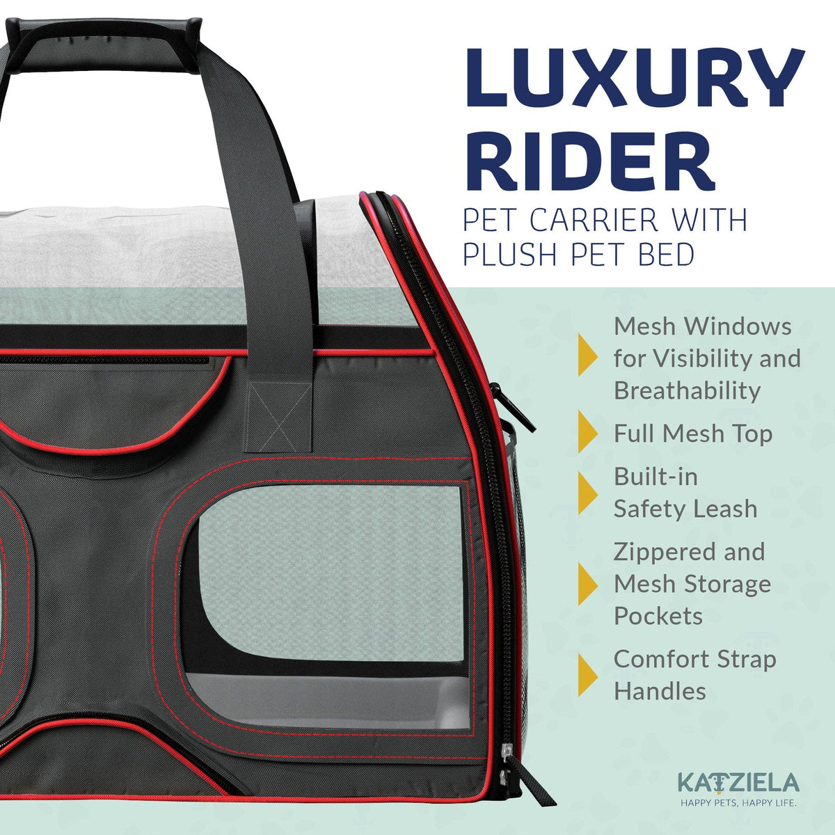 Luxury Rider Pet Carrier with Removable Wheels
