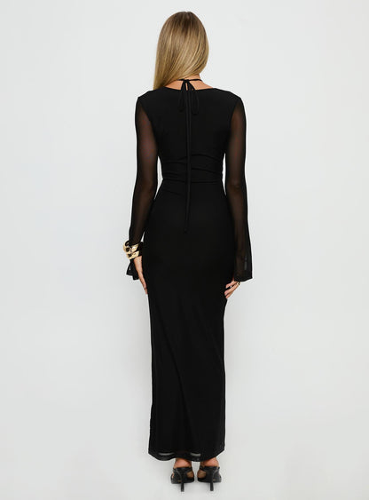Ariadna Cut Out Long Sleeve Maxi Dress Black
