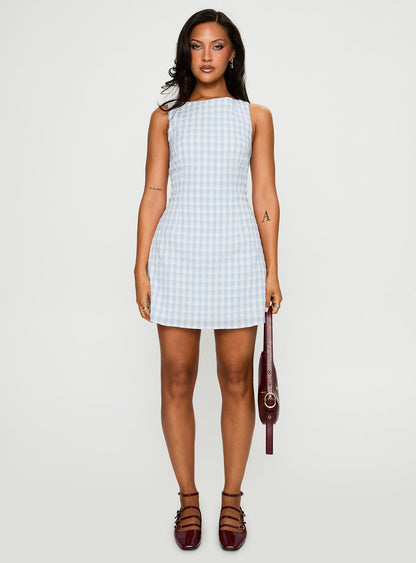 Alfalfa Mini Dress Blue Check