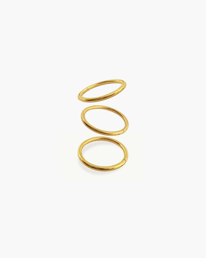 3 Pcs Hoop Helix Earring Set in Gold