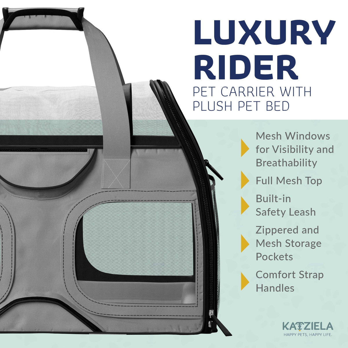 Luxury Rider Pet Carrier with Removable Wheels