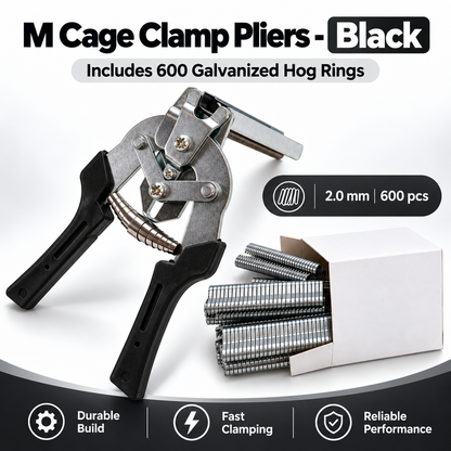 Auto Feed Hog Ring Pliers, Spring Return M Clips Pliers for Chicken Rabbit Pet Cage & Wire Mesh Fixing
