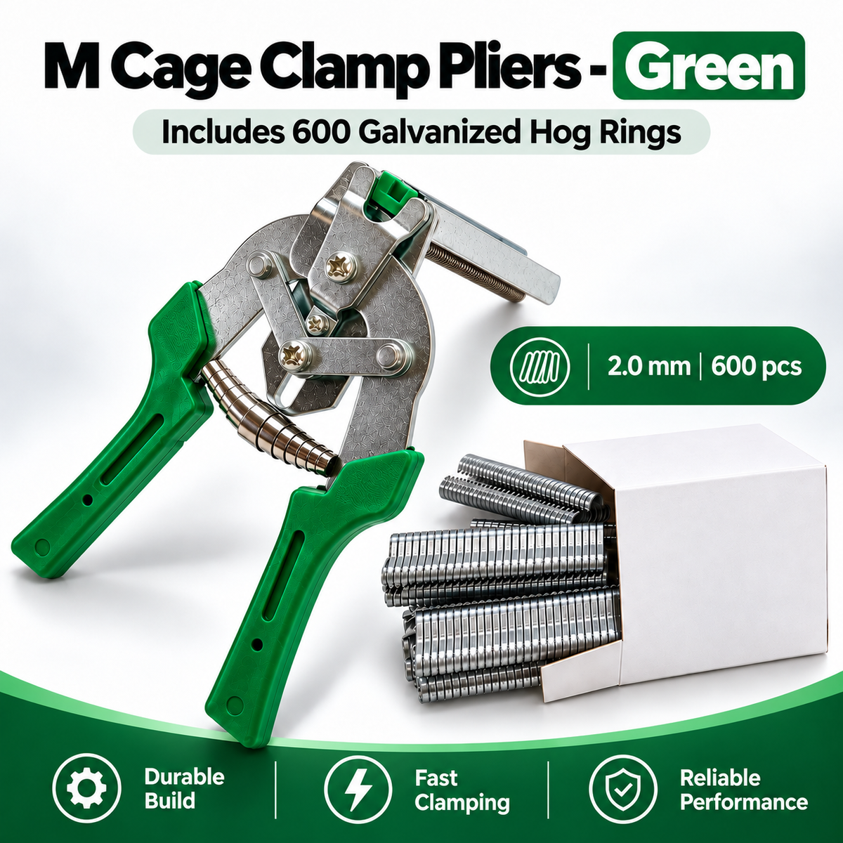 Auto Feed Hog Ring Pliers, Spring Return M Clips Pliers for Chicken Rabbit Pet Cage & Wire Mesh Fixing