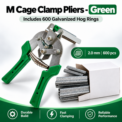 Auto Feed Hog Ring Pliers, Spring Return M Clips Pliers for Chicken Rabbit Pet Cage & Wire Mesh Fixing
