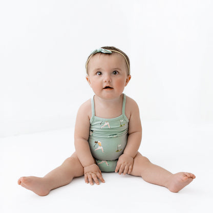 Spaghetti Strap Leotard in Golf