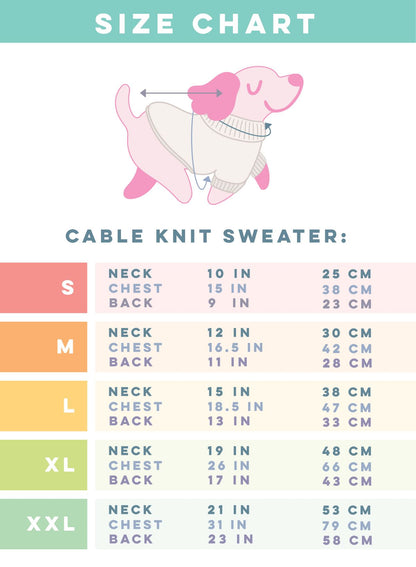 Pet Cable Knit Sweater - Beige