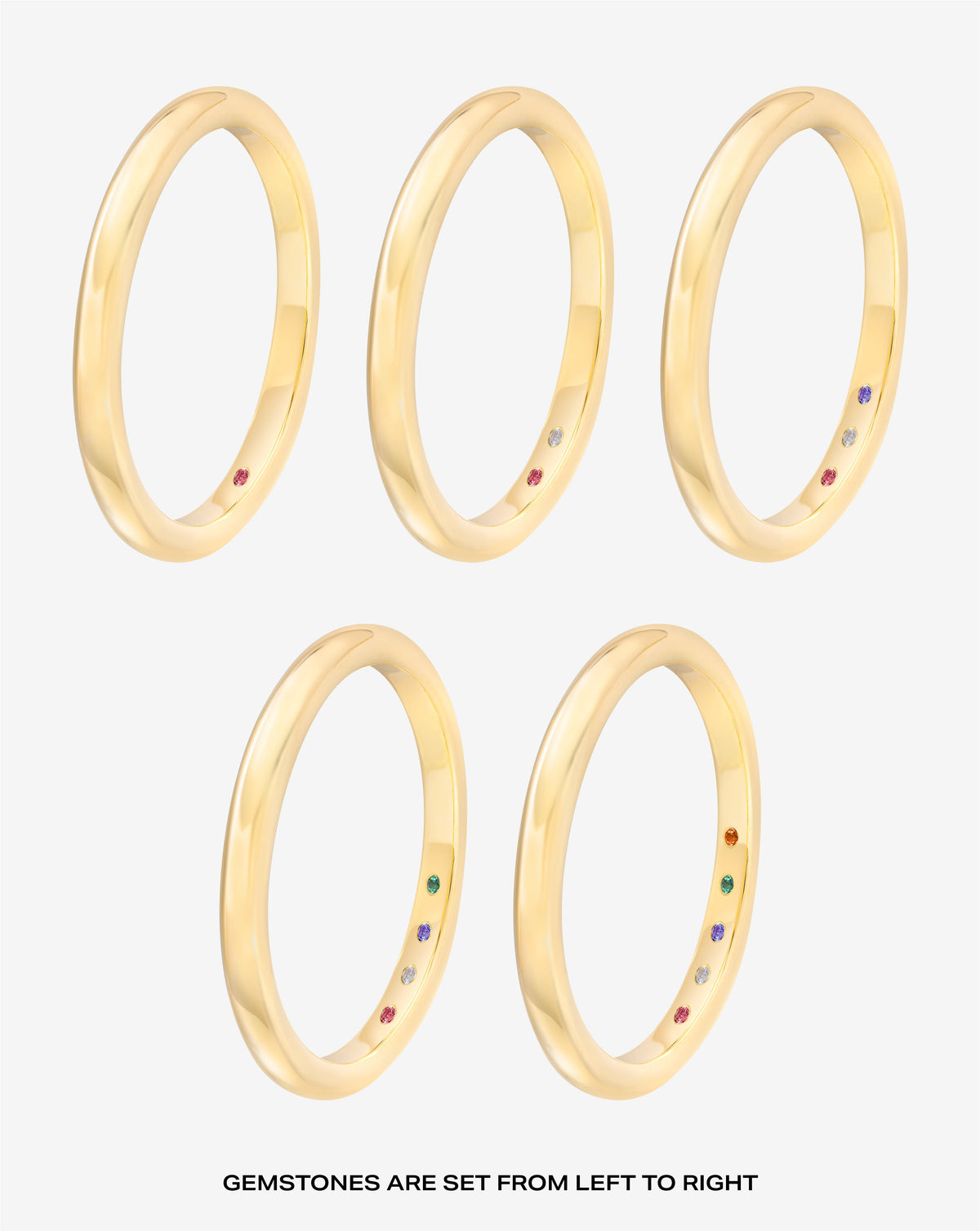 2 mm Classic Gold Band with Birthstone