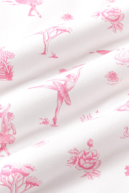 Short Sleeve Pajamas in Toile Ballet