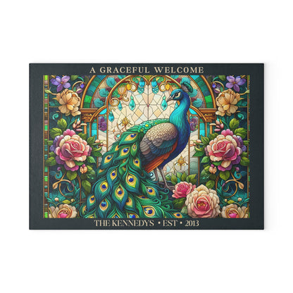 A Graceful Welcome Personalized Glass Cutting Board