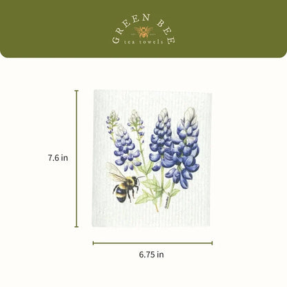 Bee & Blue Blossoms Swedish Dishcloth