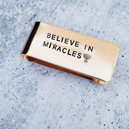 Believe in Miracles Hanukkah Money Clip Salt and Sparkle