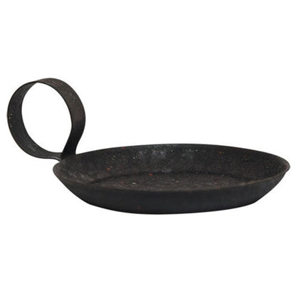 Black Pie Pan Candle Holder