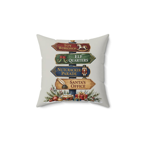 Christmas at Santa's Workshop Accent Pillow