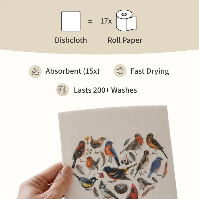 Christmas Snow Globes Swedish Dishcloth