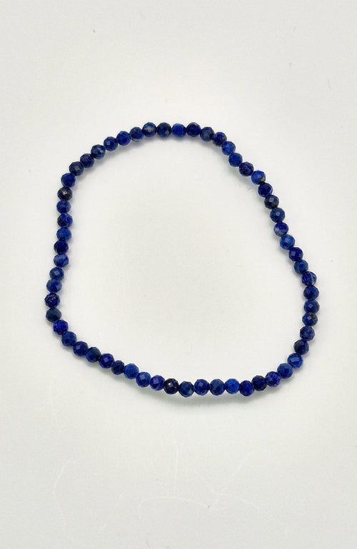 Gemstone Bead Bracelet - Lapis Lazuli Faceted 3mm