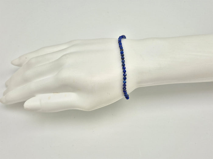 Gemstone Bead Bracelet - Lapis Lazuli Faceted 3mm