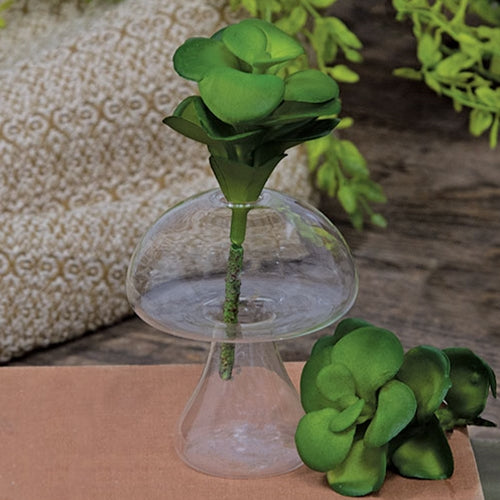 Glass Mushroom Bud Vase
