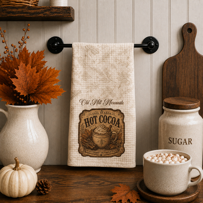 Hot Cocoa Waffle Weave Kitchen Hand Towel