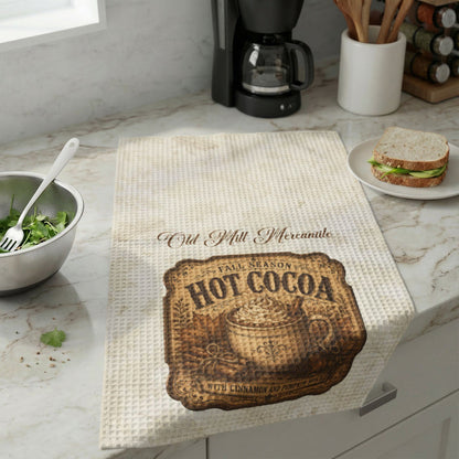 Hot Cocoa Waffle Weave Kitchen Hand Towel
