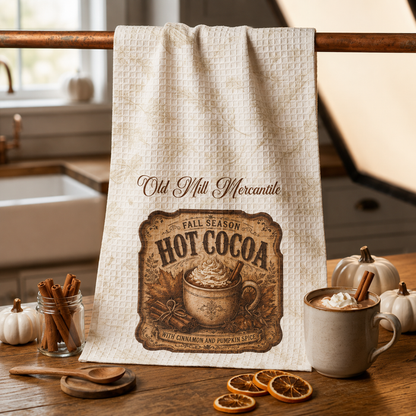 Hot Cocoa Waffle Weave Kitchen Hand Towel