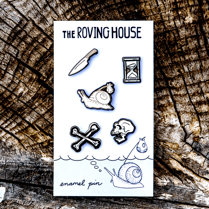 Killer Filler Deadly Snail Enamel Pins - Black and White Glow by The Roving House