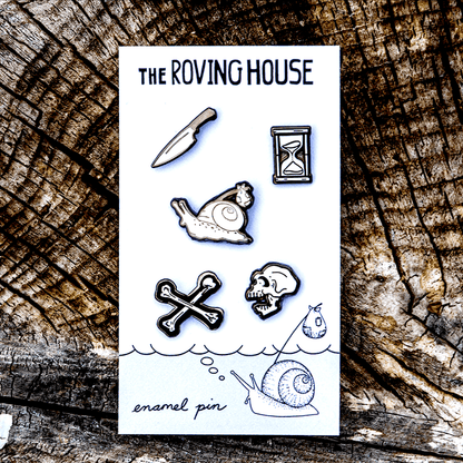 Killer Filler Deadly Snail Enamel Pins - Black and White Glow by The Roving House