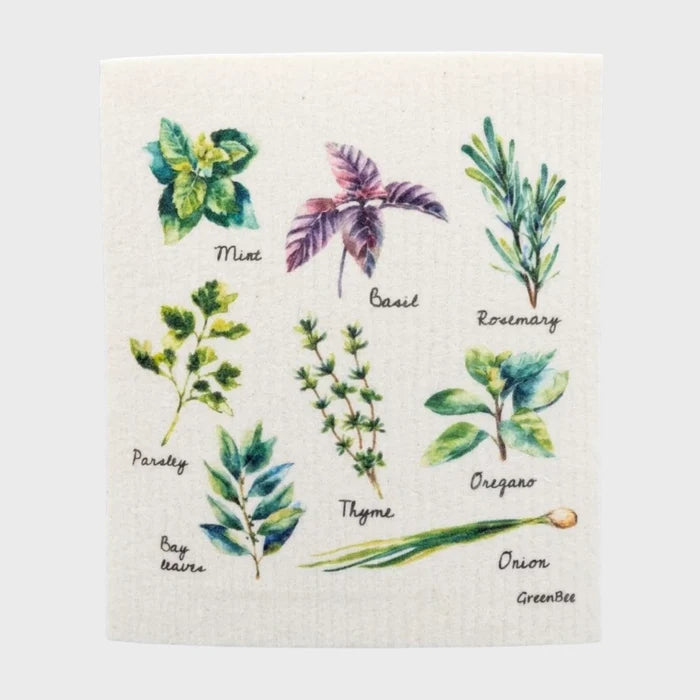 Kitchen Herbs Swedish Dishcloth