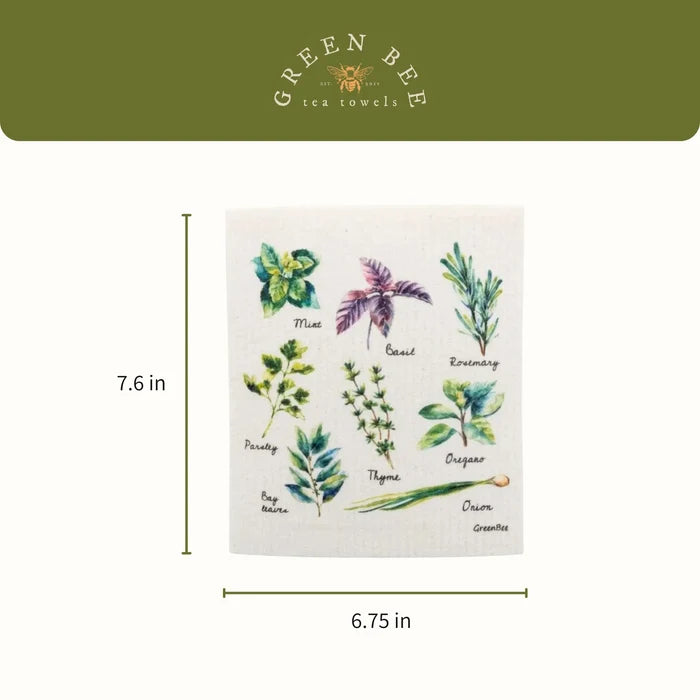 Kitchen Herbs Swedish Dishcloth