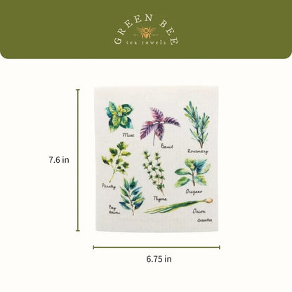 Kitchen Herbs Swedish Dishcloth