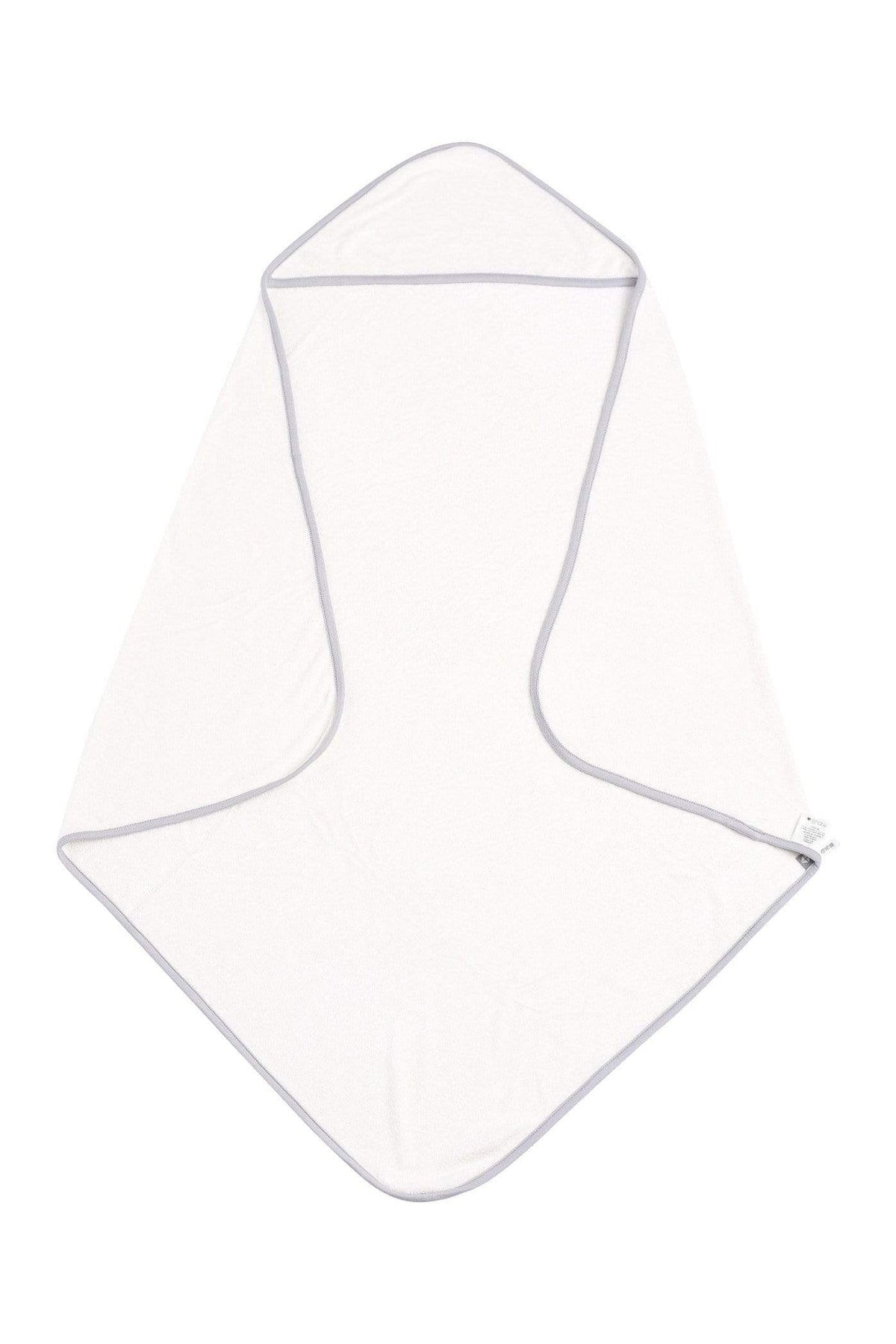 Hooded Bath Towel in Cloud with Storm Trim