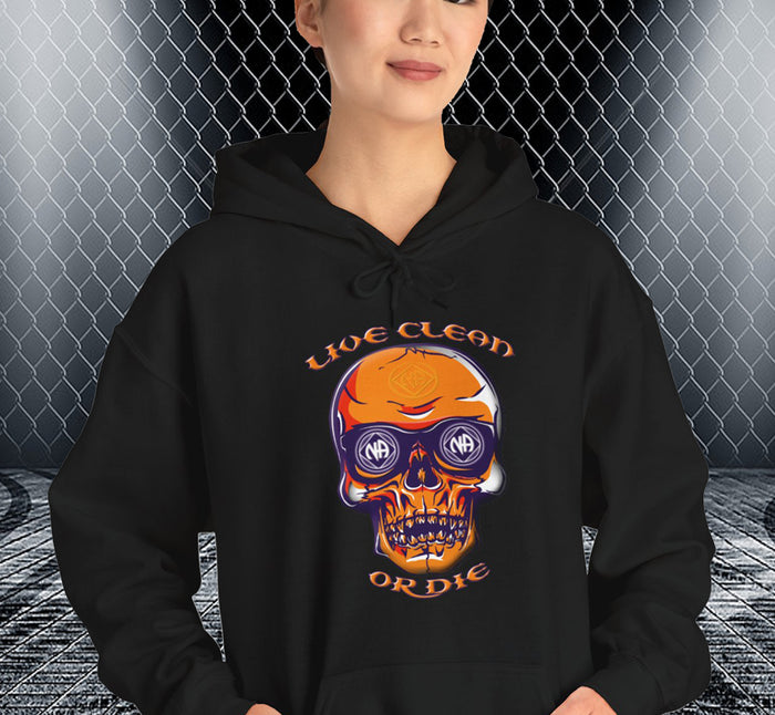 Live Clean Or Die Skull dtg Hoodie