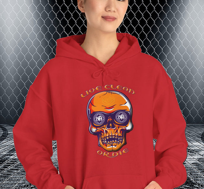 Live Clean Or Die Skull dtg Hoodie