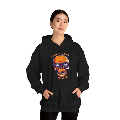 Live Clean Or Die Skull dtg Hoodie