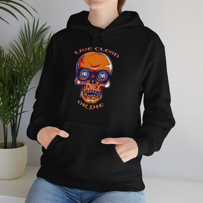 Live Clean Or Die Skull dtg Hoodie