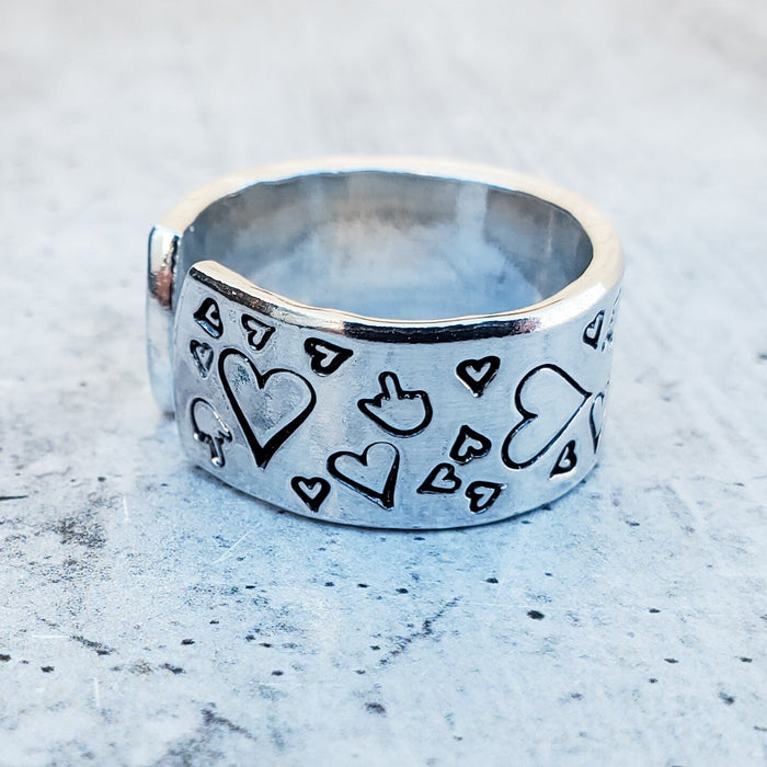 Middle Finger Heart Valentine's Day Ring - F Off Ring for Galentine's Day Salt and Sparkle