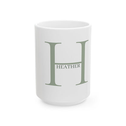 Modern Layered Initial Mug in Sage