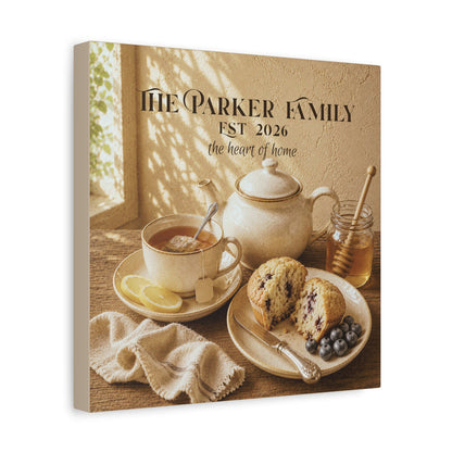 Morning Tea Personalized Canvas Wall Art