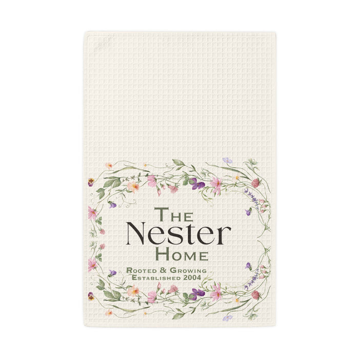 Personalized Cottage Floral Kitchen Hand Towel