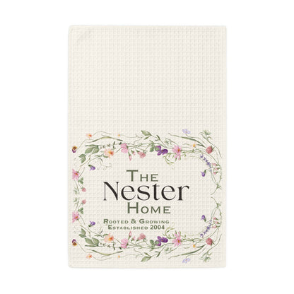 Personalized Cottage Floral Kitchen Hand Towel