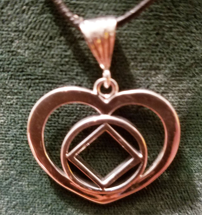 ssj016- Large Heart w/  Service Symbol Pendant