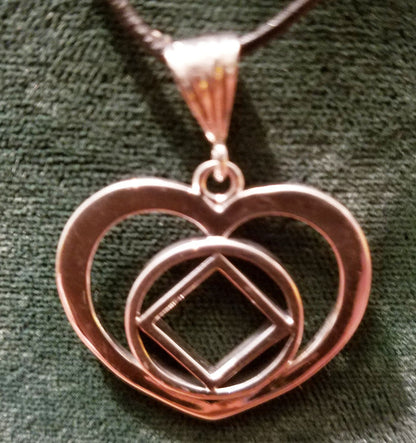 ssj016- Large Heart w/  Service Symbol Pendant