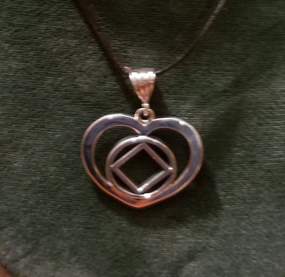 ssj016- Large Heart w/  Service Symbol Pendant