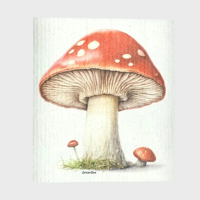 Woodland Mushroom Swedish Dishcloth