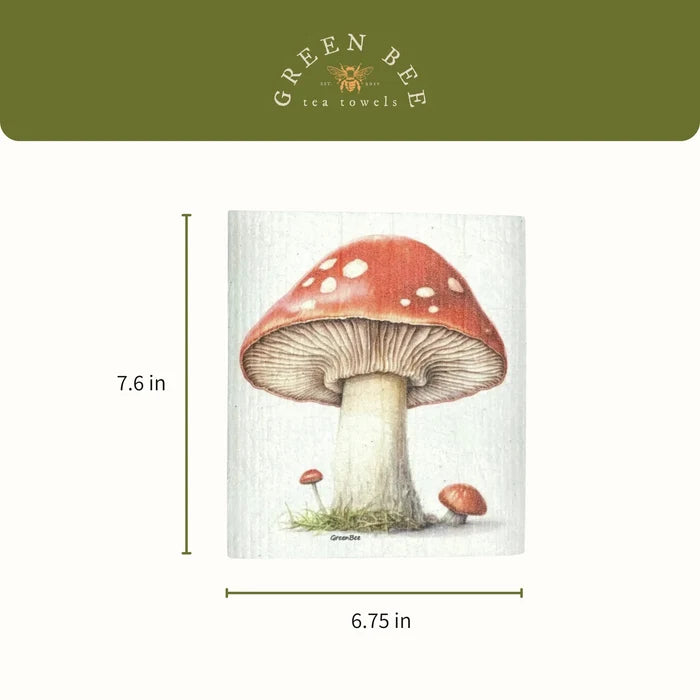 Woodland Mushroom Swedish Dishcloth