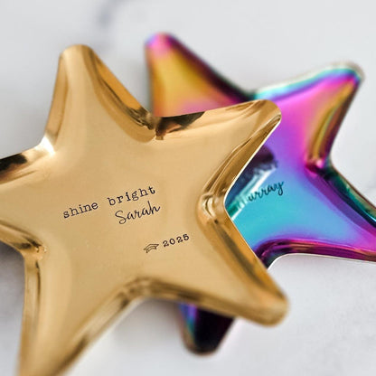 You Will Always Be the Brightest Star, Graduation Keepsake Dish from Parent, Hand Stamped Star Trinket Dish, Personalized Grad Gift 2025 Salt and Sparkle